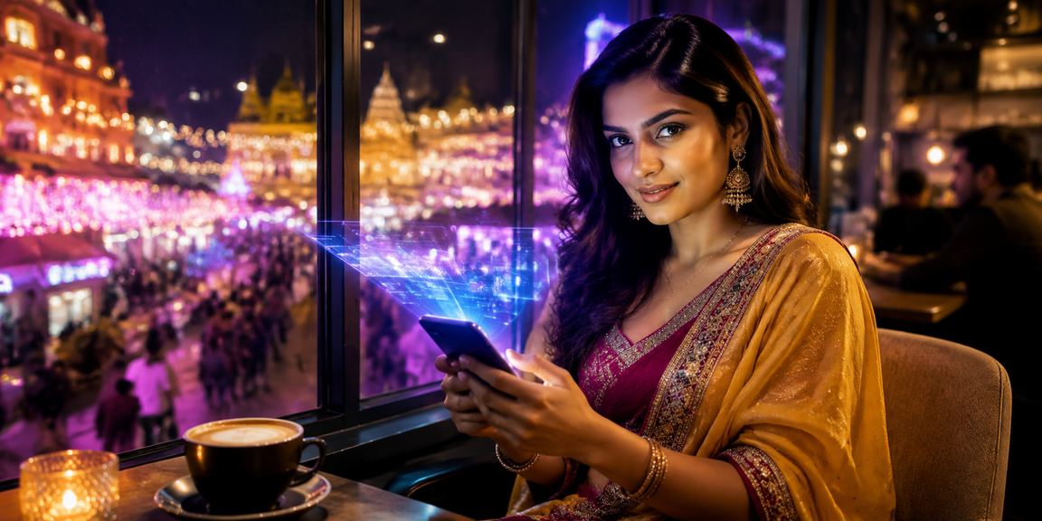 A vibrant India night market scene showcasing casino gaming apps